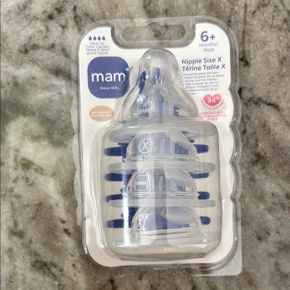 MAM Baby Bottle with Blue Accents